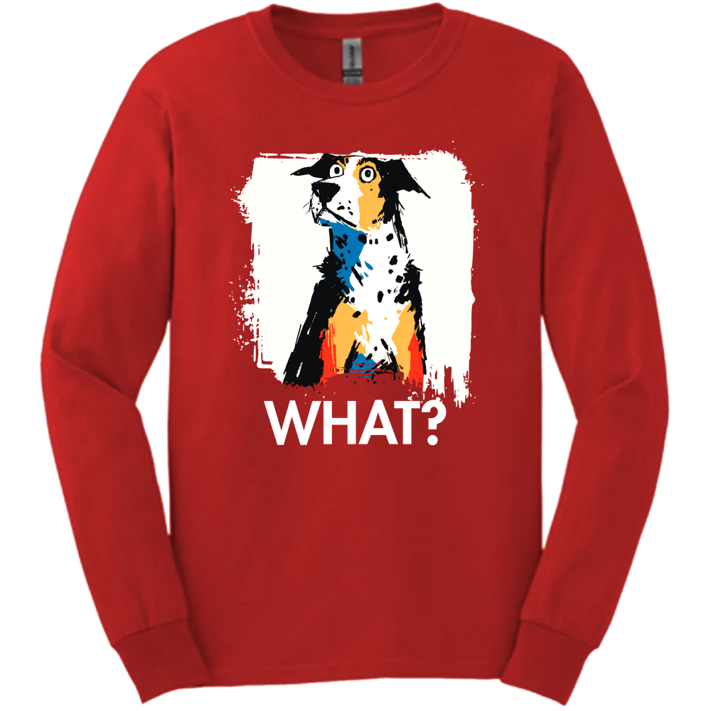 Catahoula Leopard Dog - What Dog Long Sleeve Tee - Red