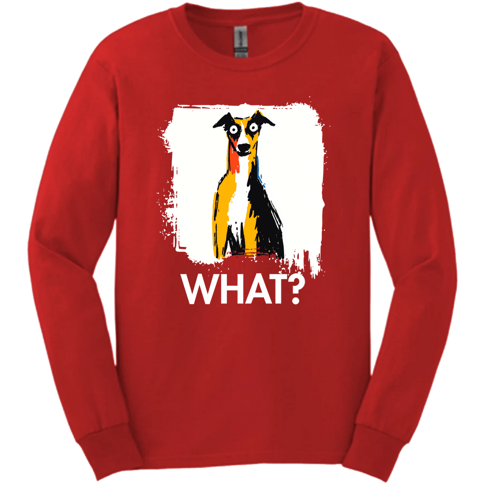 Whippet - What Dog Long Sleeve Tee - Red