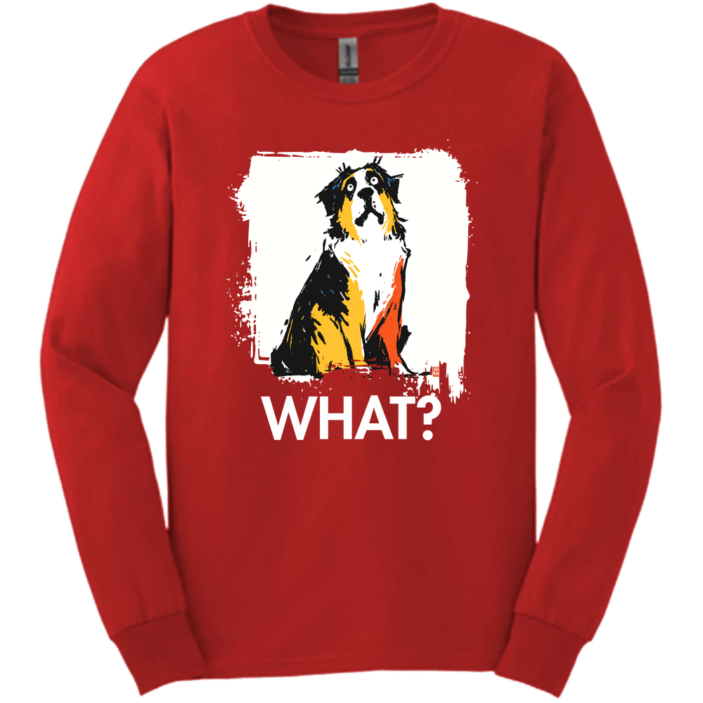 Saint Bernard - What Dog Long Sleeve Tee - Red