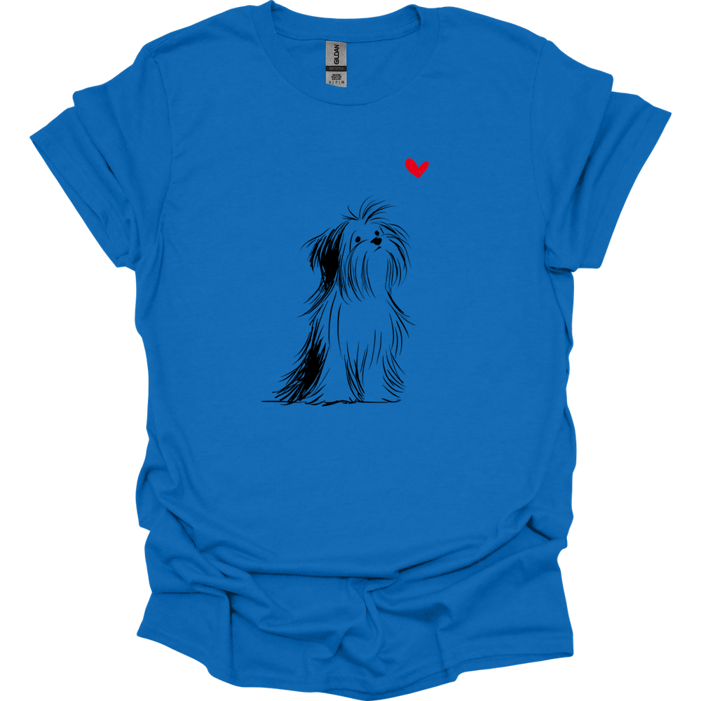 Shih Tzu - Sketch Dog T-Shirt - Royal