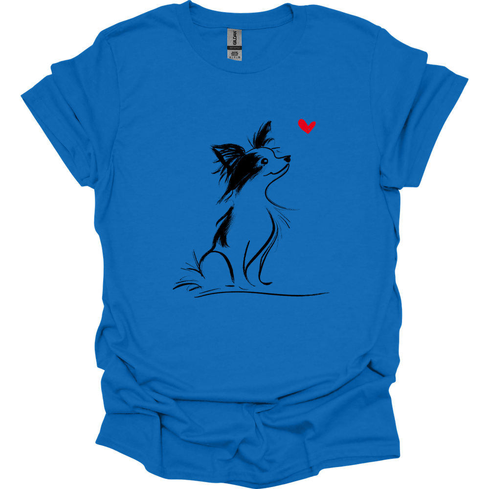 Papillon - Sketch Dog T-Shirt - Royal