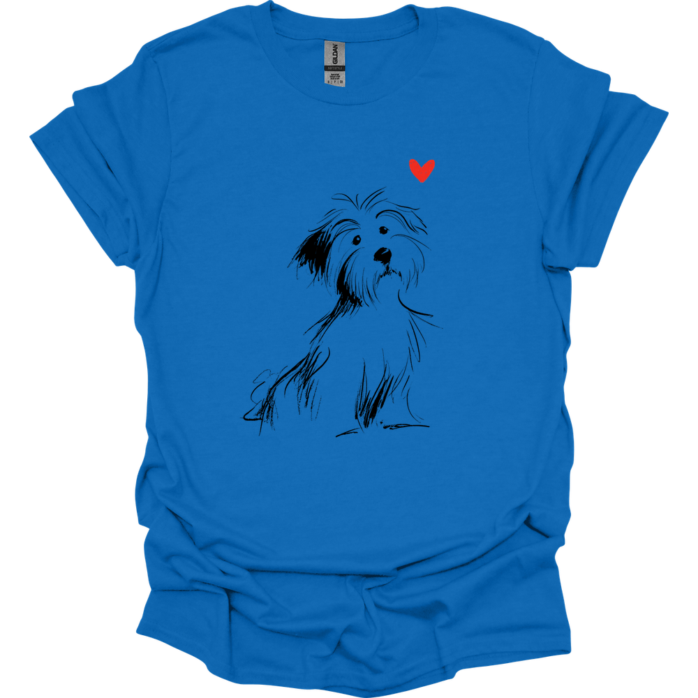 Havanese - Sketch Dog T-Shirt - Royal