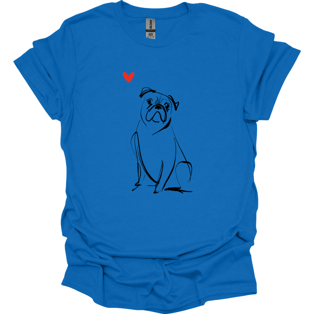 Boxer - Sketch Dog T-Shirt - Royal