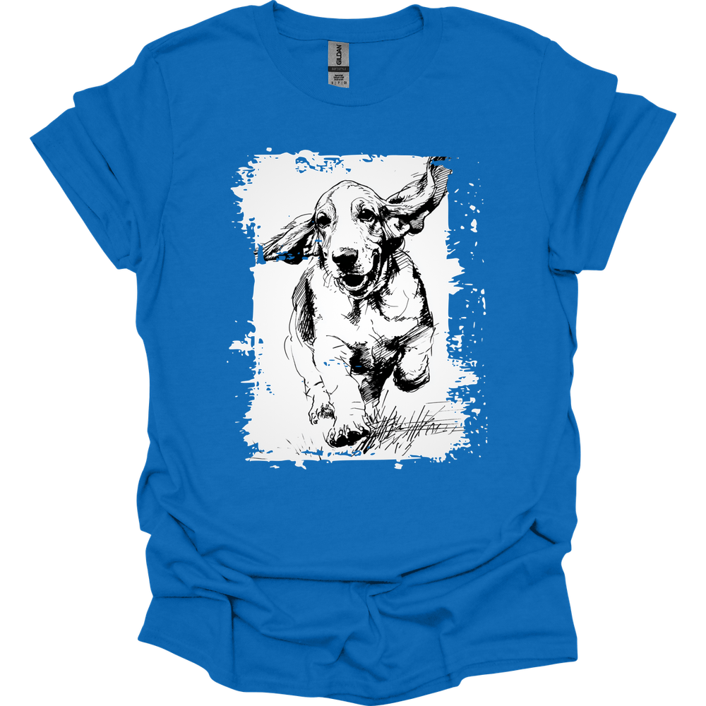 Basset Hound - Running Dog T-Shirt - Royal
