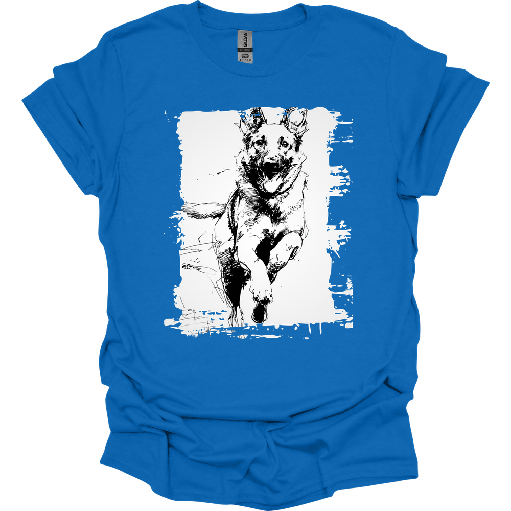 Belgian Malinois - Running Dog T-Shirt - Royal