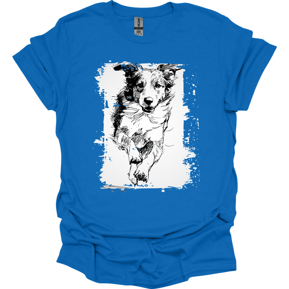 Brittany - Running Dog T-Shirt - Royal