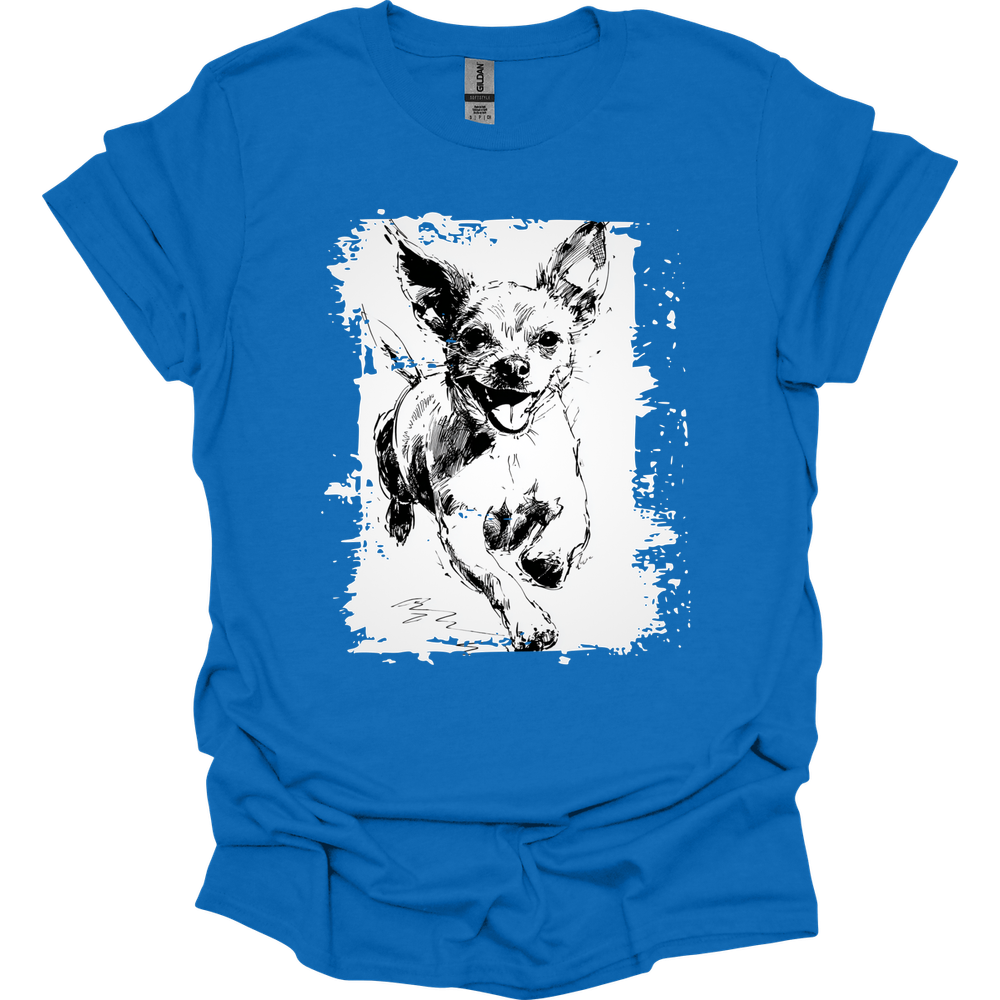 Chihuahua - Running Dog T-Shirt - Royal