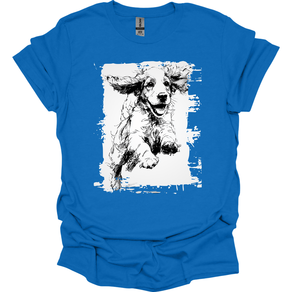 Cocker Spaniel - Running Dog T-Shirt - Royal