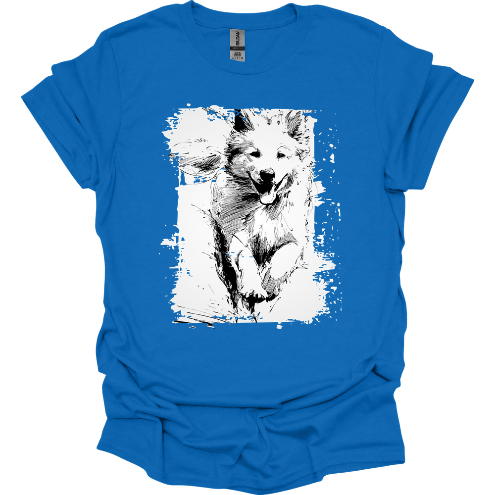 Samoyed - Running Dog T-Shirt - Royal