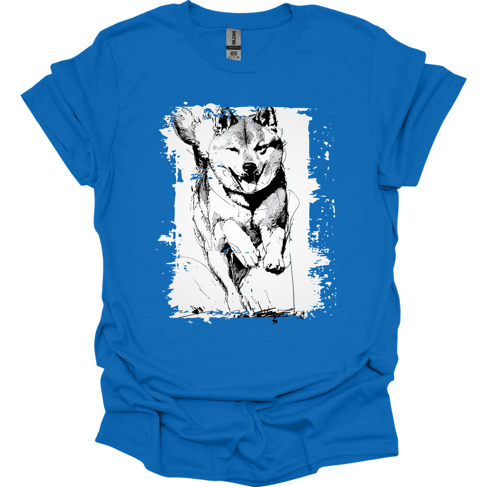 Shiba Inu - Running Dog T-Shirt - Royal