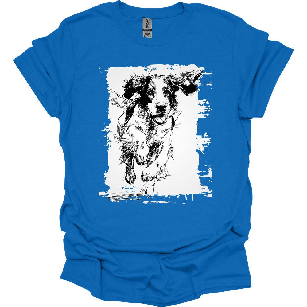 English Springer Spaniel - Running Dog T-Shirt - Royal