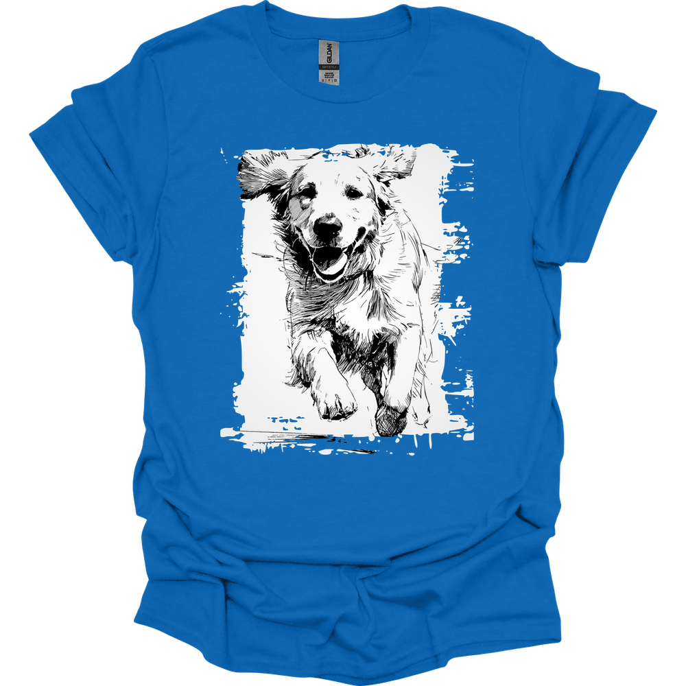 Golden Retriever - Running Dog T-Shirt - Royal