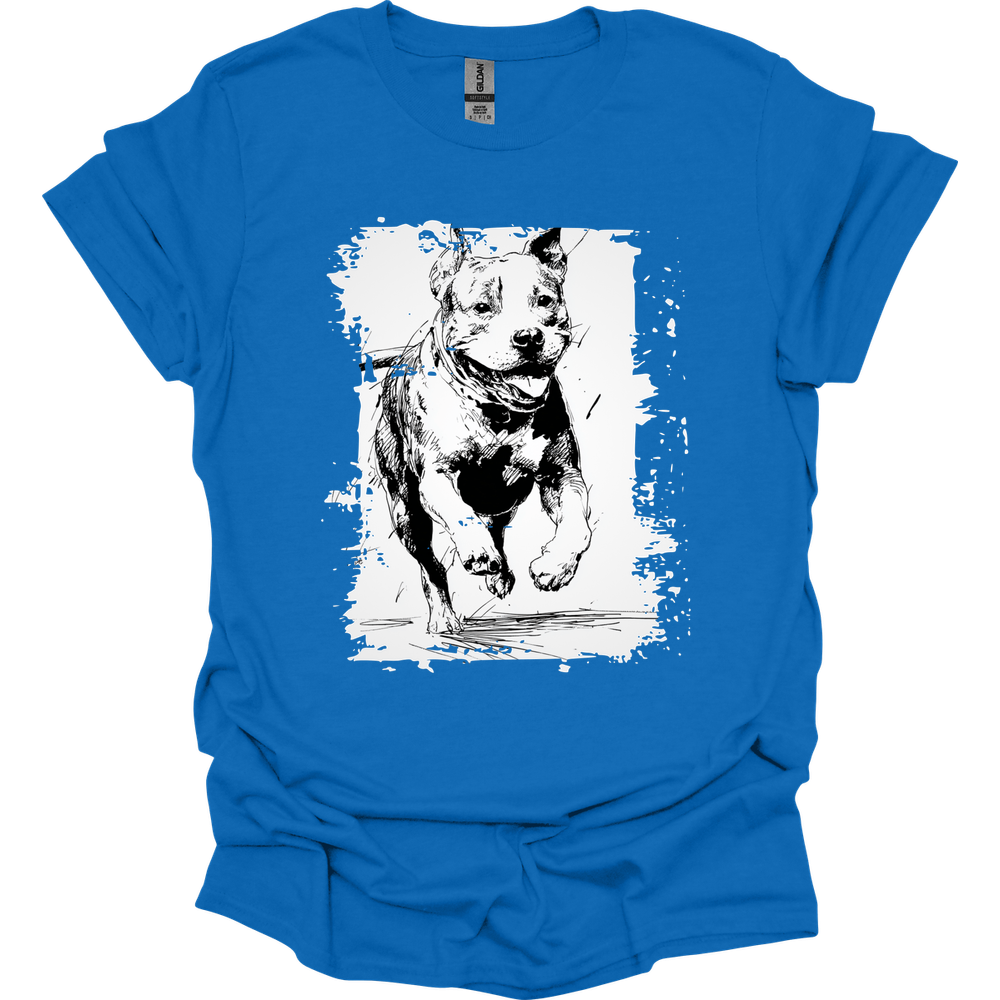 Pitbull - Running Dog T-Shirt - Royal