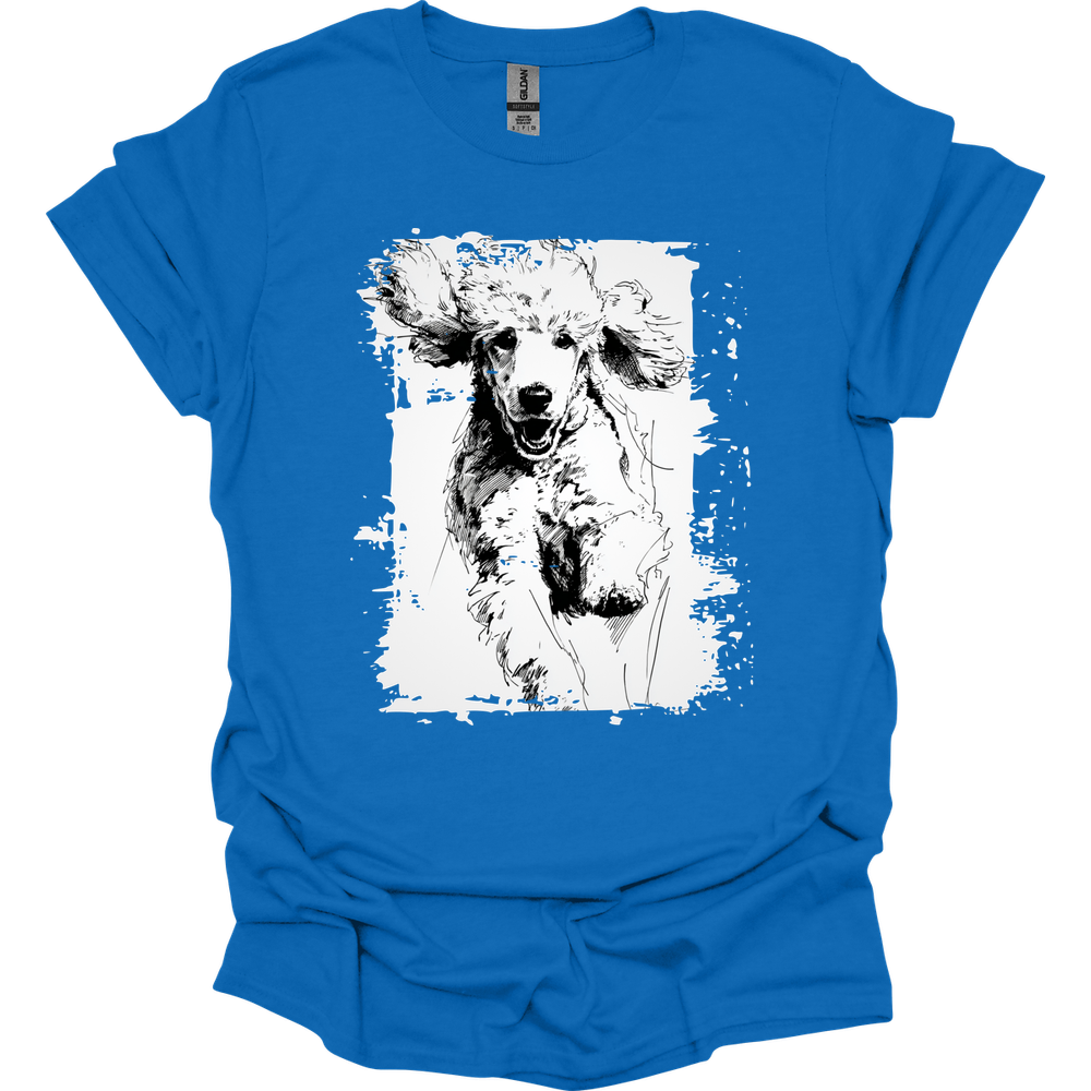Poodle - Running Dog T-Shirt - Royal