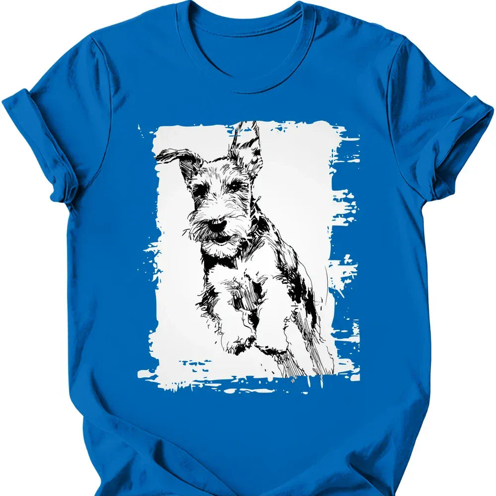 Kerry Blue Terrier - Running Dog T-Shirt - Royal