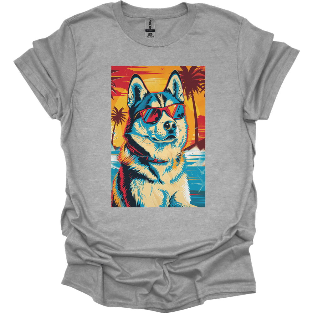 Siberian Husky - Summer Dog T-Shirt - Sport Grey