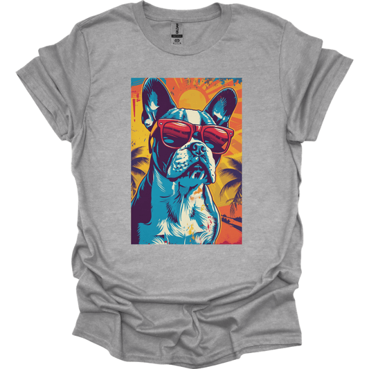 Boston Terrier - Summer Dog T-Shirt - Sport Grey