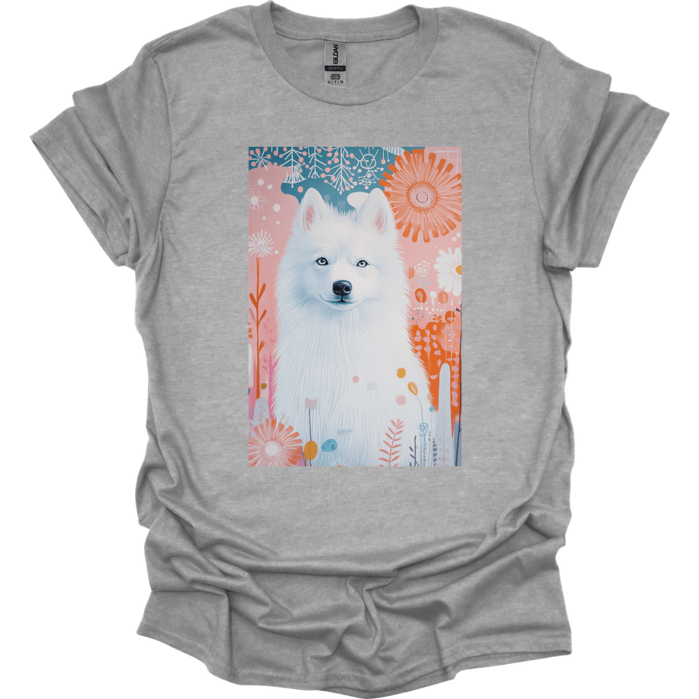 Samoyed - Boho Dog T-Shirt - Sport Grey