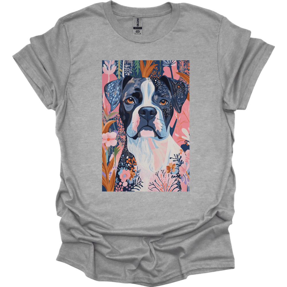 Boxer - Boho Dog T-Shirt - Sport Grey