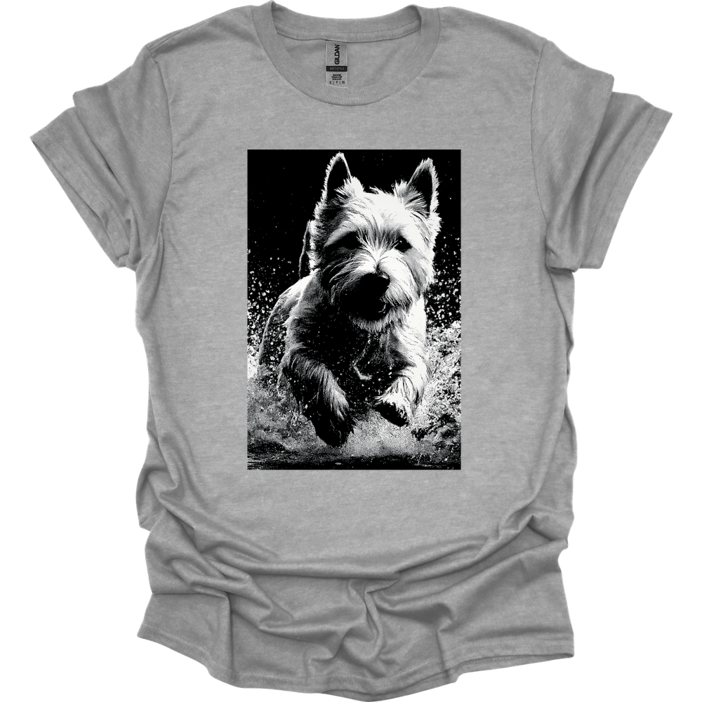 West Highland White Terrier - Puddle Dog T-Shirt - Sport Grey