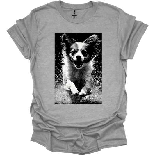 Papillon - Puddle Dog T-Shirt - Sport Grey