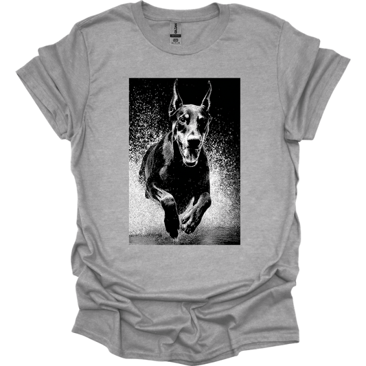 Doberman - Puddle Dog T-Shirt - Sport Grey
