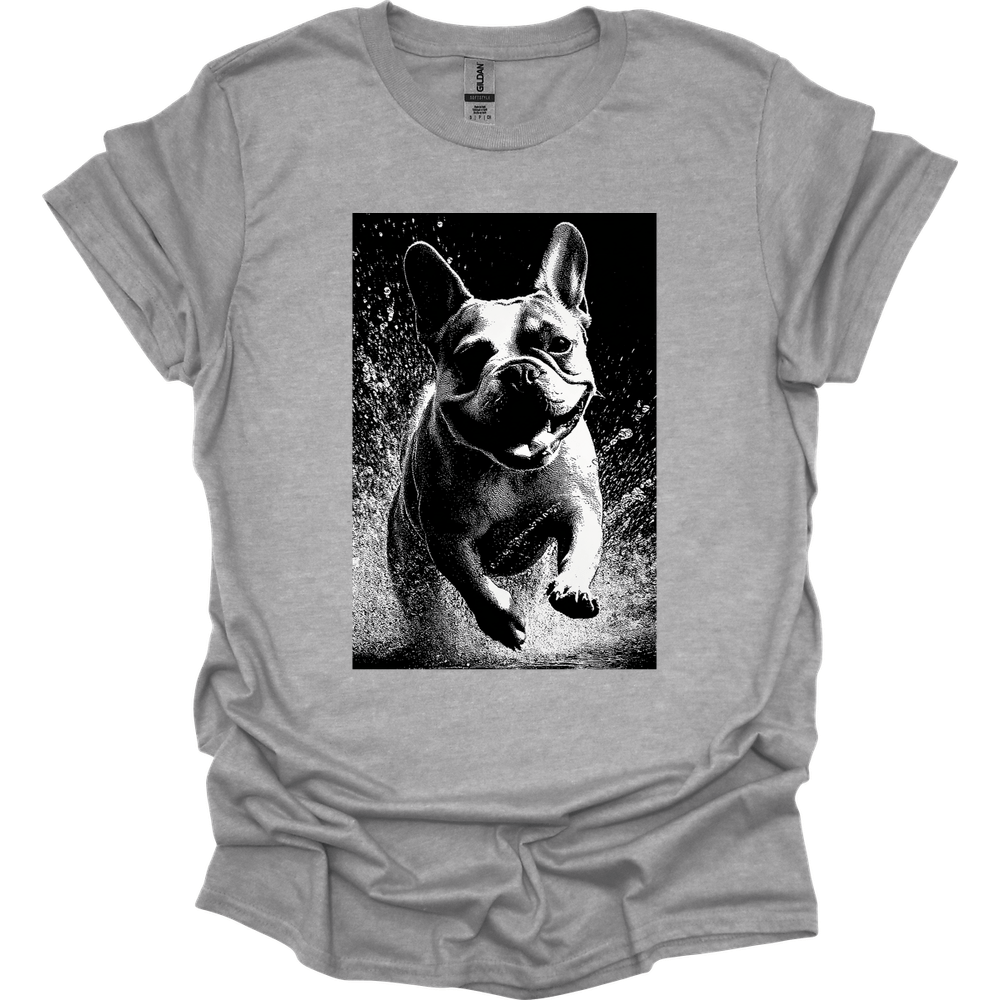 French Bulldog - Puddle Dog T-Shirt - Sport Grey