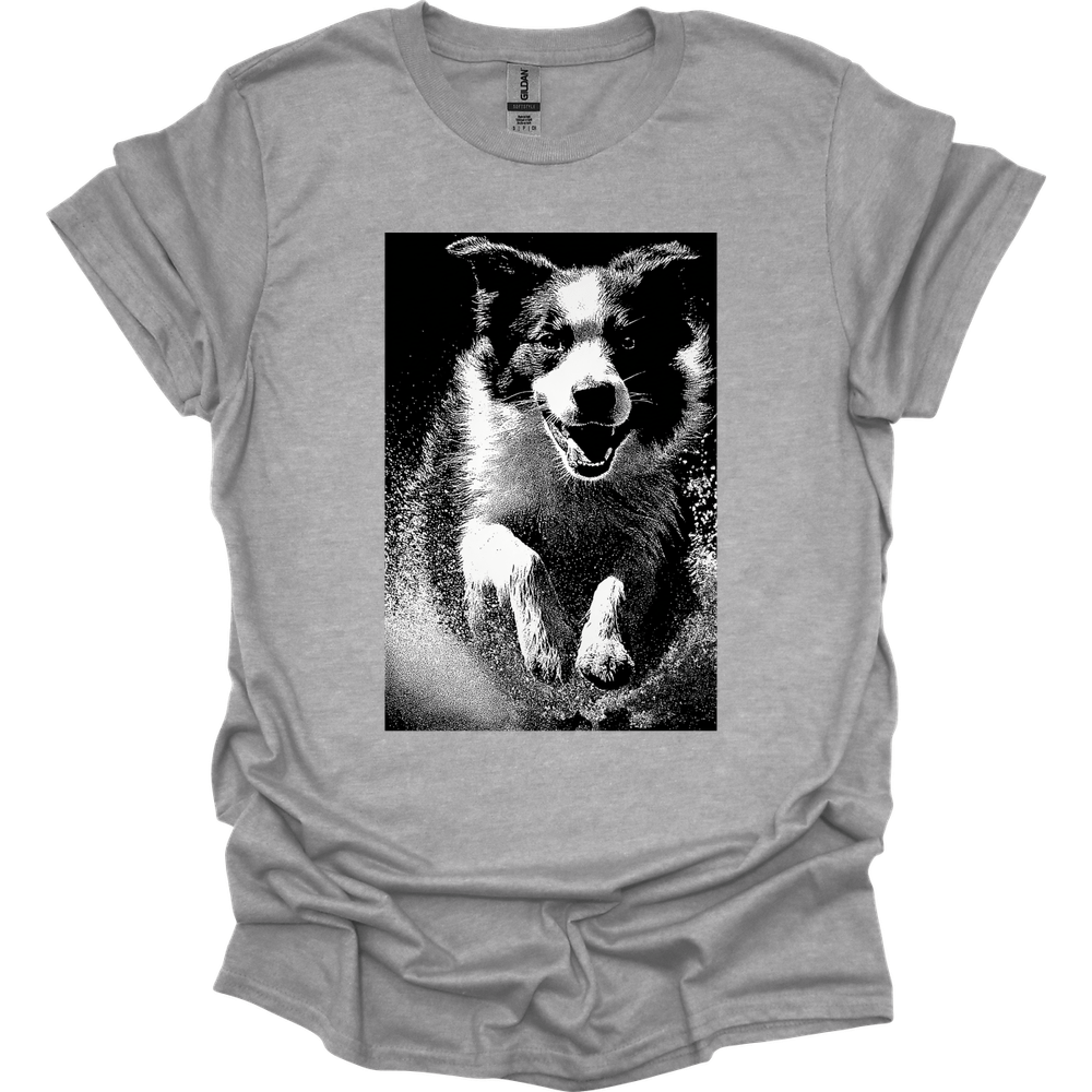 Australian Shepherd - Puddle Dog T-Shirt - Sport Grey