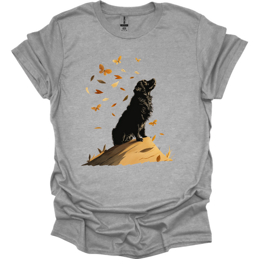 Newfoundland - Fall Dog T-Shirt - Sport Grey