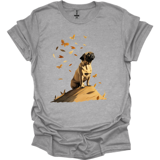 Pug - Fall Dog T-Shirt - Sport Grey