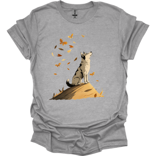 Siberian Husky - Fall Dog T-Shirt - Sport Grey