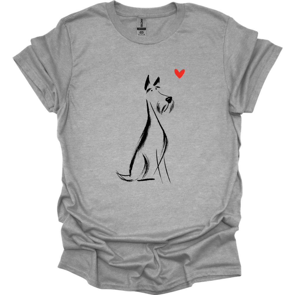 Kerry Blue Terrier - Sketch Dog T-Shirt - Sport Grey