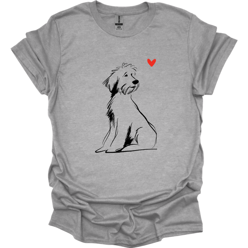 Portuguese Water Dog - Sketch Dog T-Shirt - Sport Grey