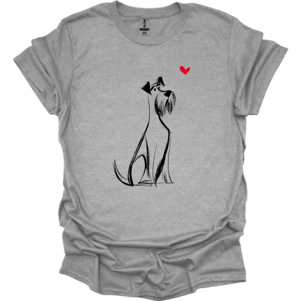 Giant Schnauzer - Sketch Dog T-Shirt - Sport Grey