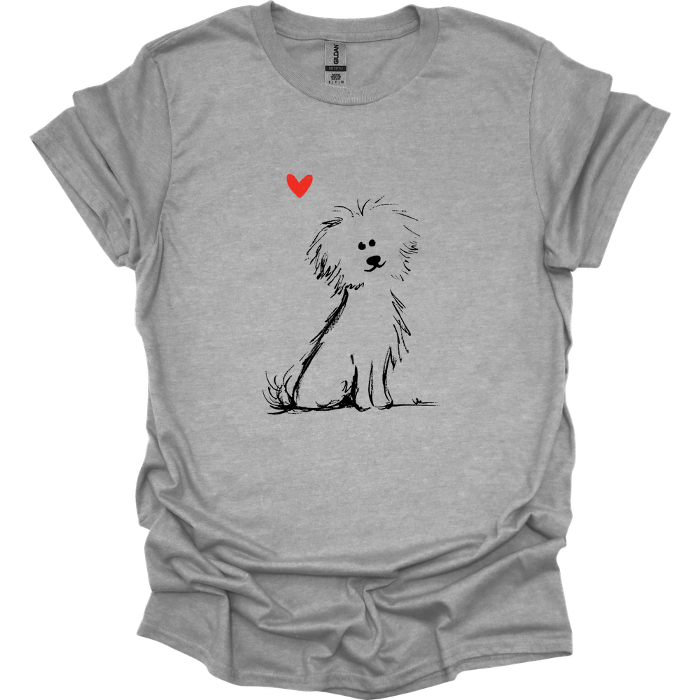 Bichon Frise - Sketch Dog T-Shirt - Sport Grey