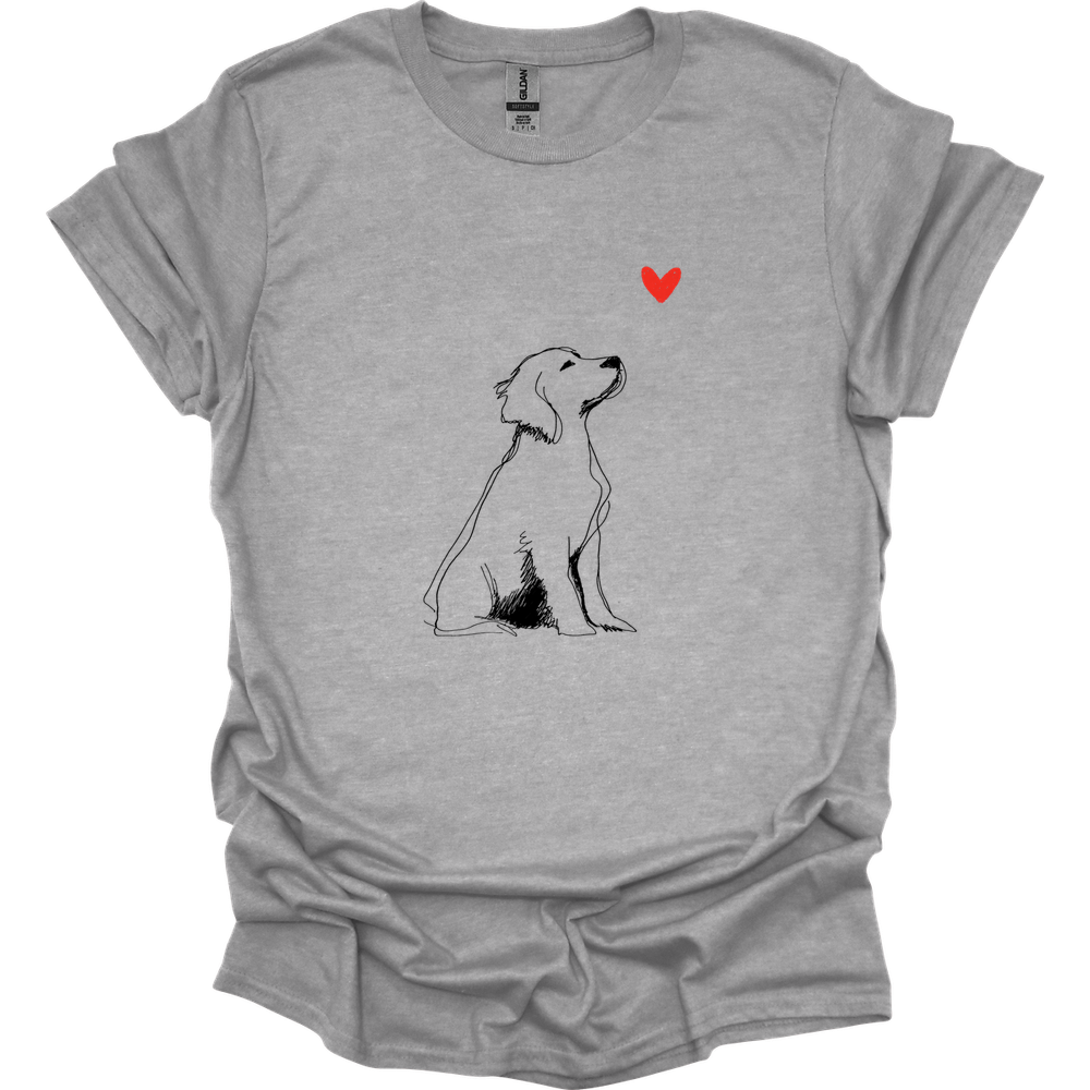 Brittany - Sketch Dog T-Shirt - Sport Grey