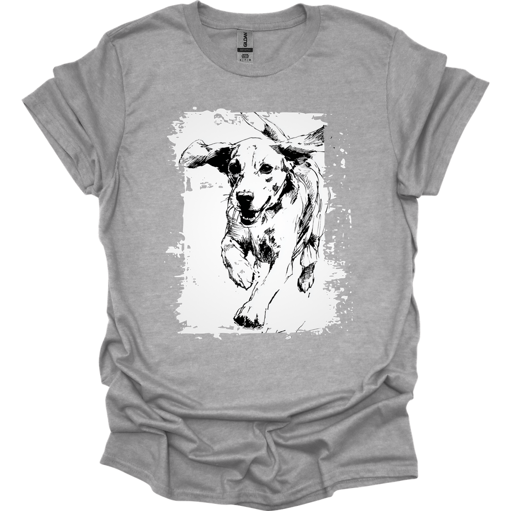 Beagle - Running Dog T-Shirt - Sport Grey