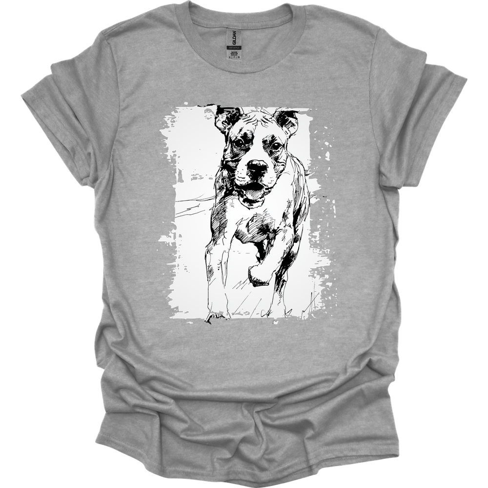 Boxer - Running Dog T-Shirt - Sport Grey