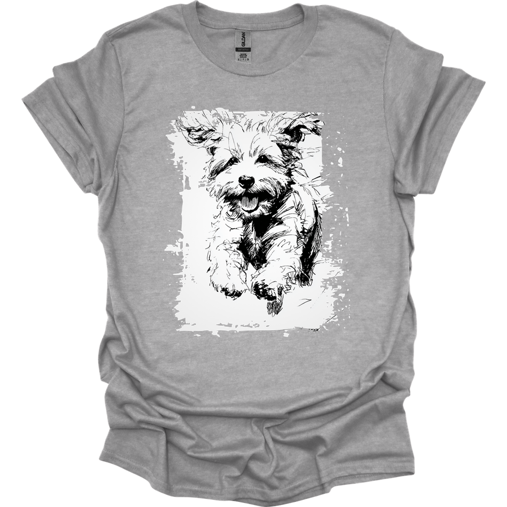 Bichon Frise - Running Dog T-Shirt - Sport Grey
