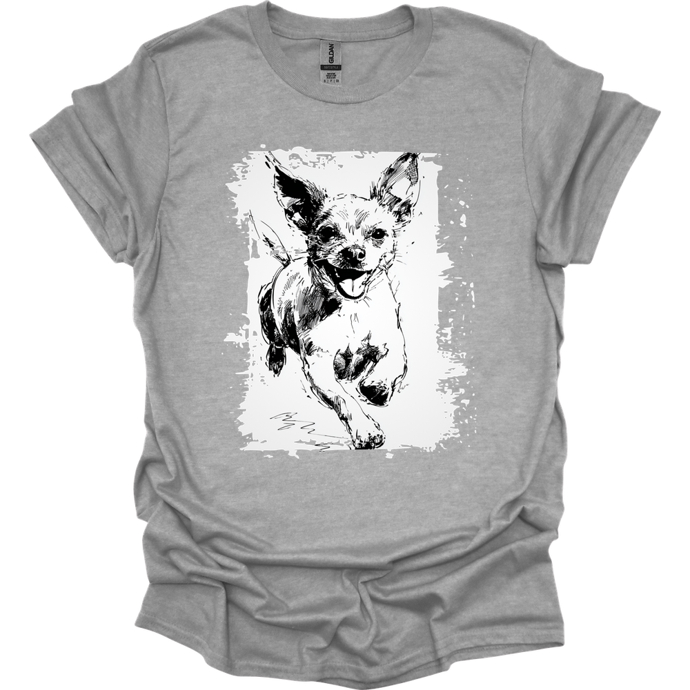 Chihuahua - Running Dog T-Shirt - Sport Grey