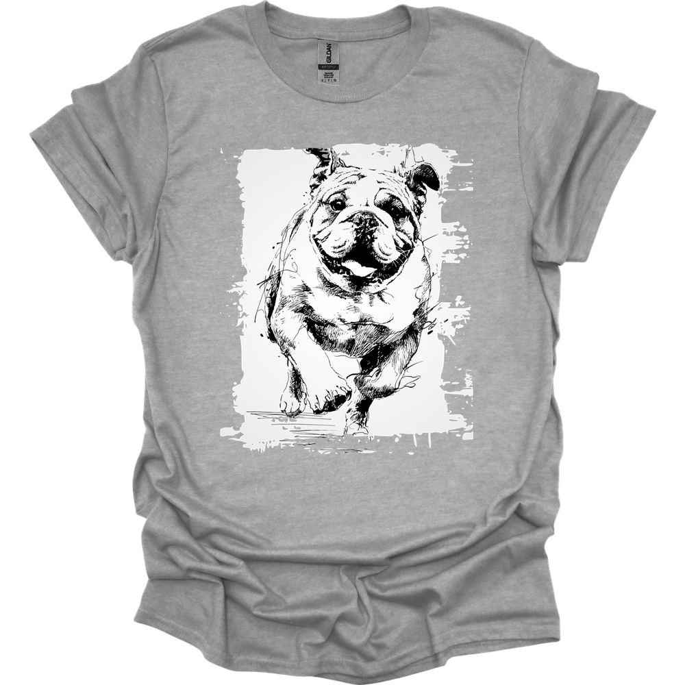 Bulldog - Running Dog T-Shirt - Sport Grey