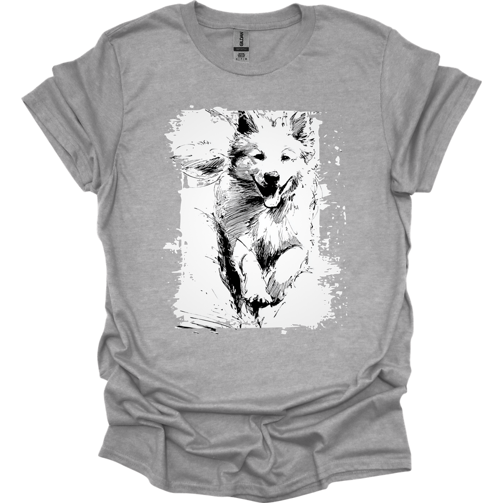 Samoyed - Running Dog T-Shirt - Sport Grey