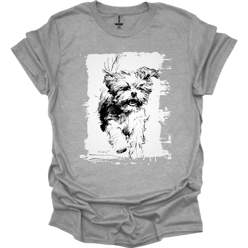 Shih Tzu - Running Dog T-Shirt - Sport Grey