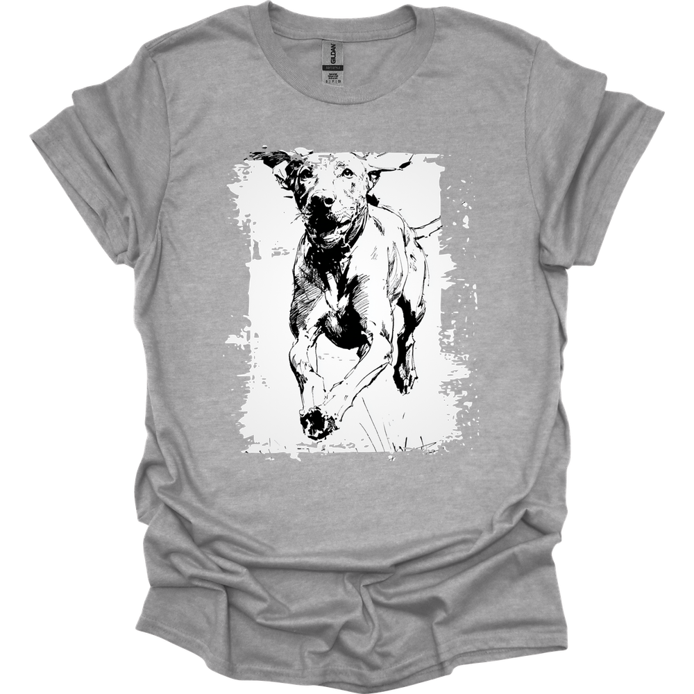 Vizsla - Running Dog T-Shirt - Sport Grey