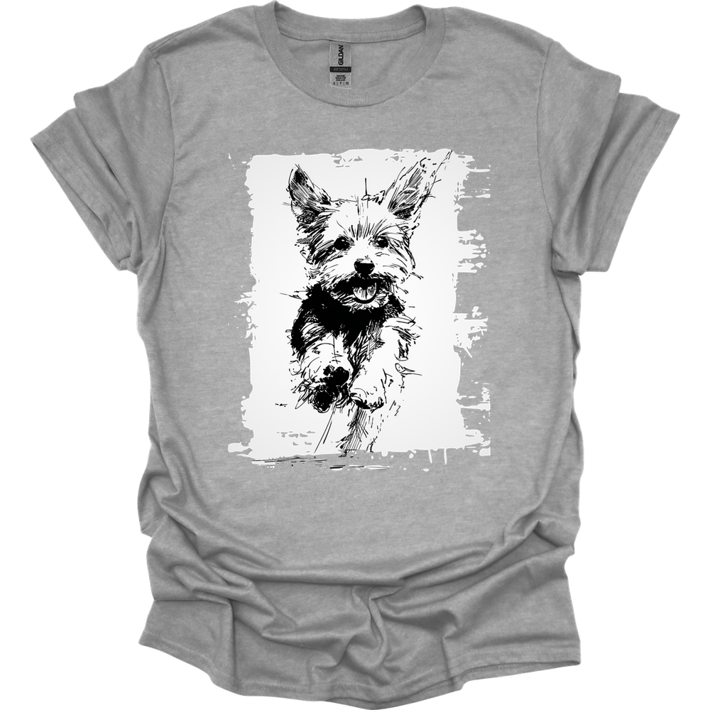 Yorkshire Terrier - Running Dog T-Shirt - Sport Grey