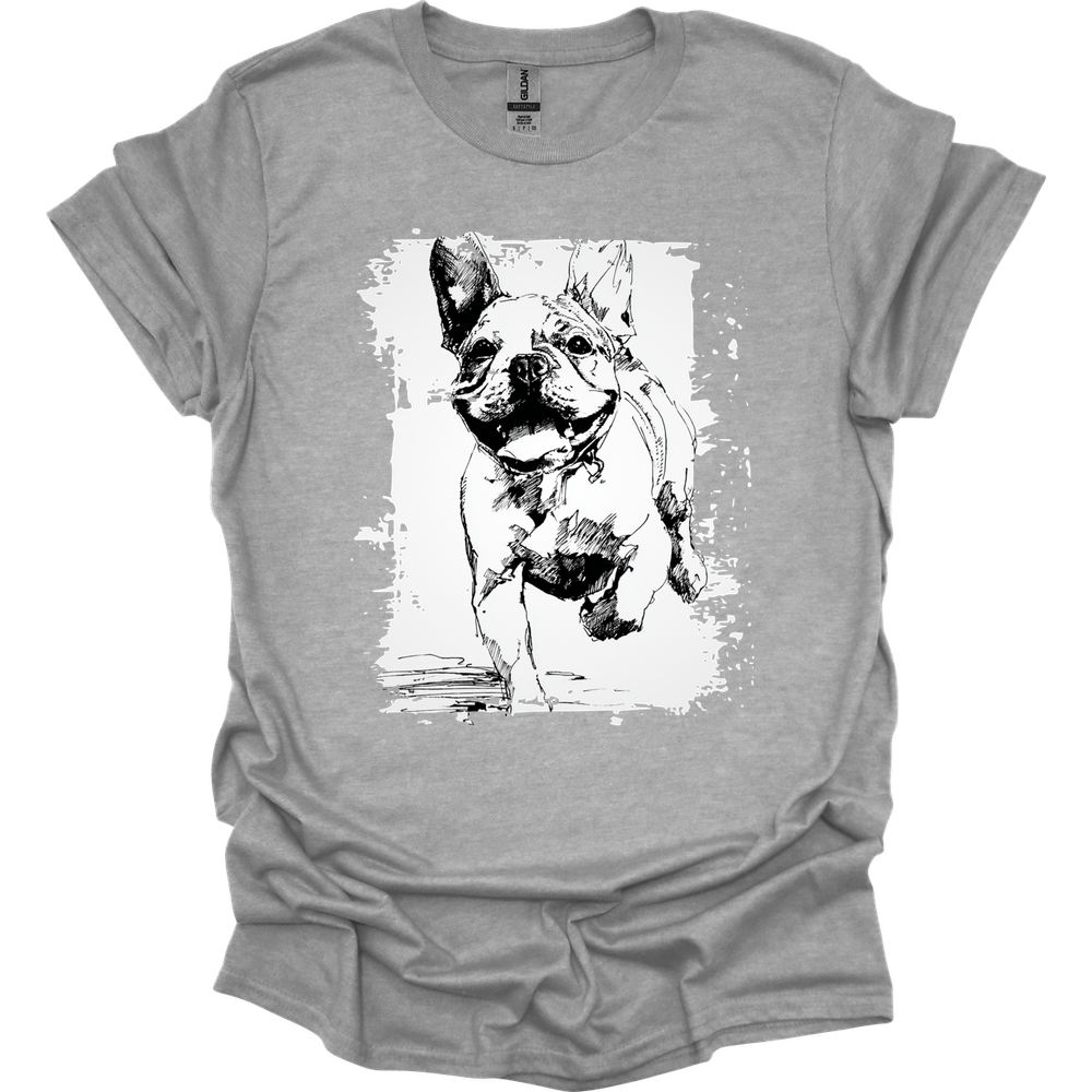 French Bulldog - Running Dog T-Shirt - Sport Grey