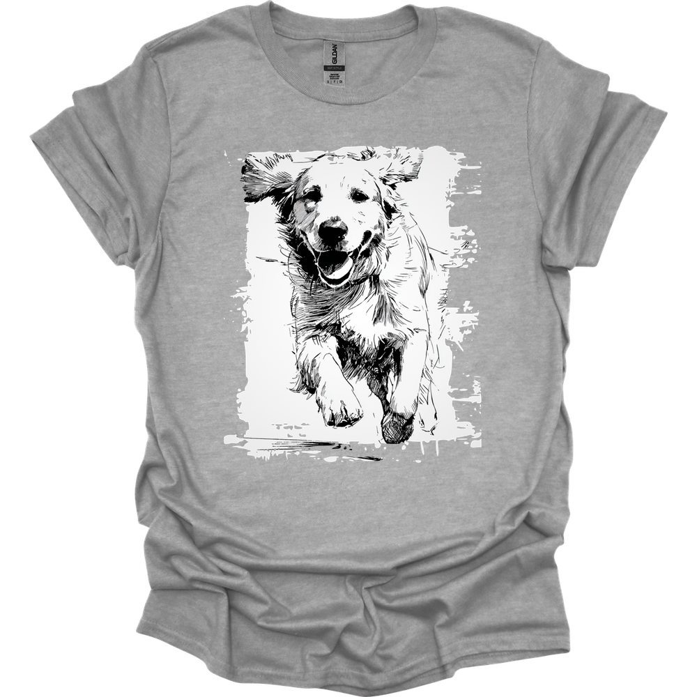 Golden Retriever - Running Dog T-Shirt - Sport Grey