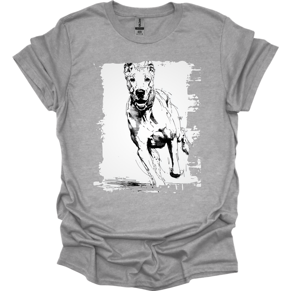 Great Dane - Running Dog T-Shirt - Sport Grey