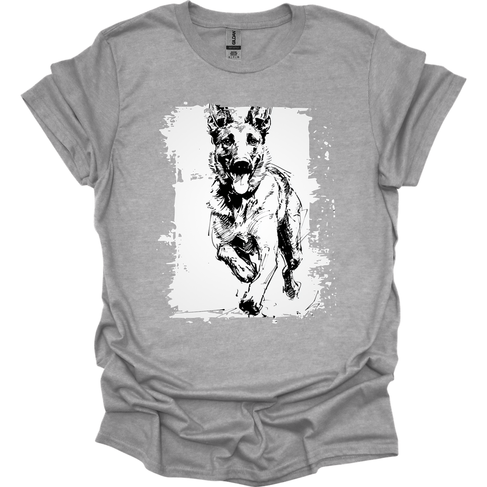 Dutch Shepherd - Running Dog T-Shirt - Sport Grey