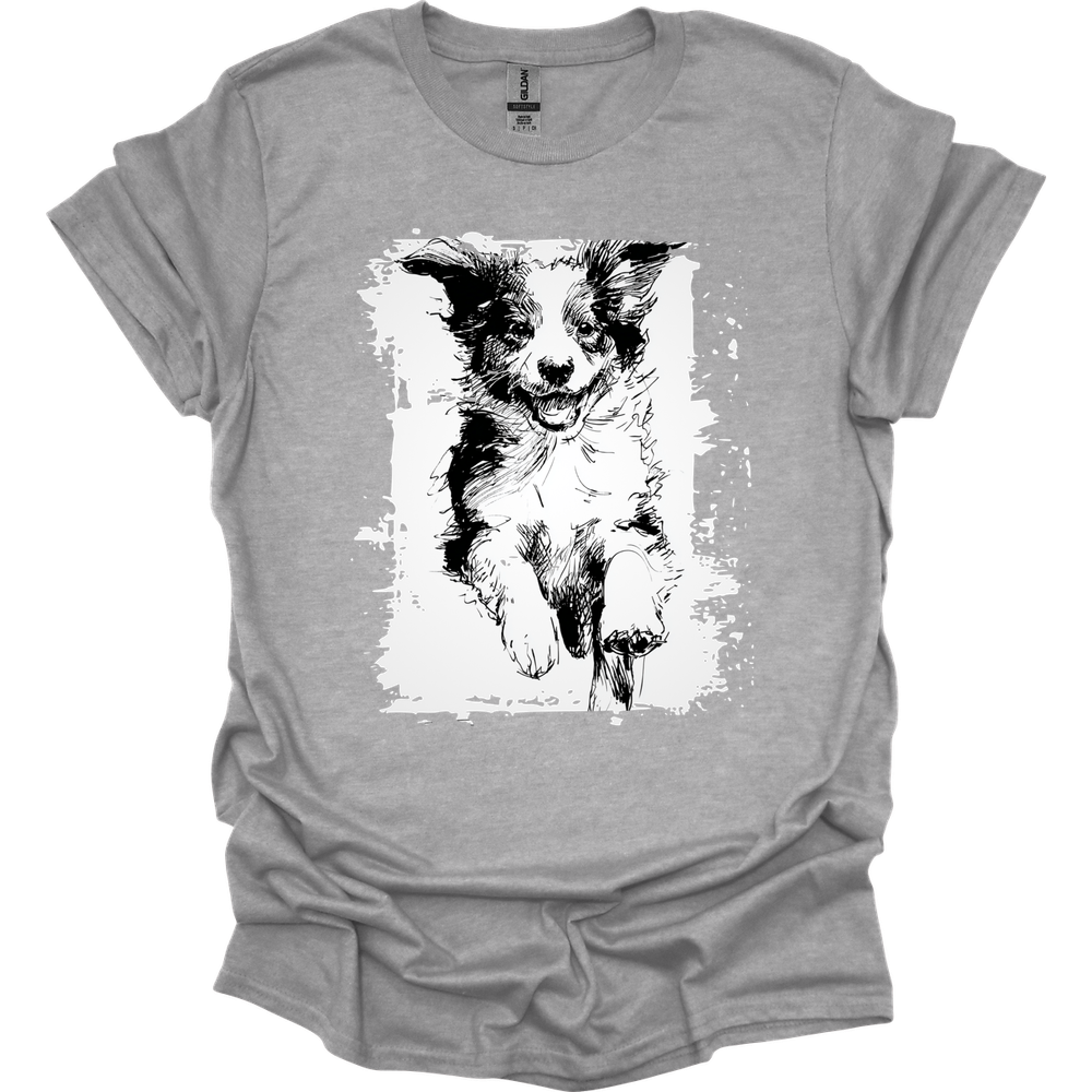 Miniature American Shepherd - Running Dog T-Shirt - Sport Grey